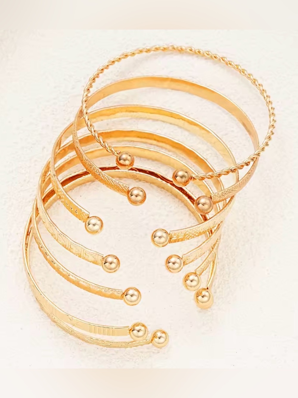 Boho Luxe Gold Cuff Bracelet Stack 💛✨ - Picture 2 of 5